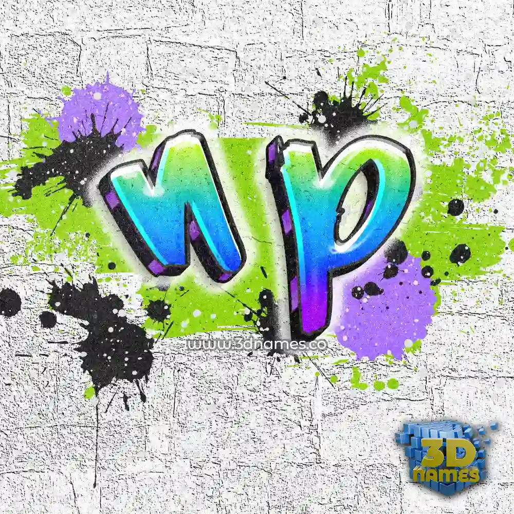 n p in Graffiti Grunge style - 3D name wallpaper