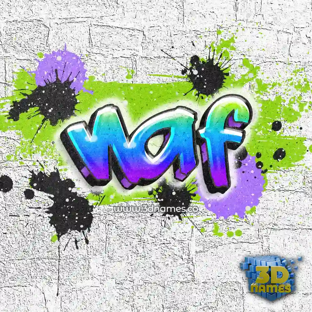 naf in Graffiti Grunge style - 3D name wallpaper