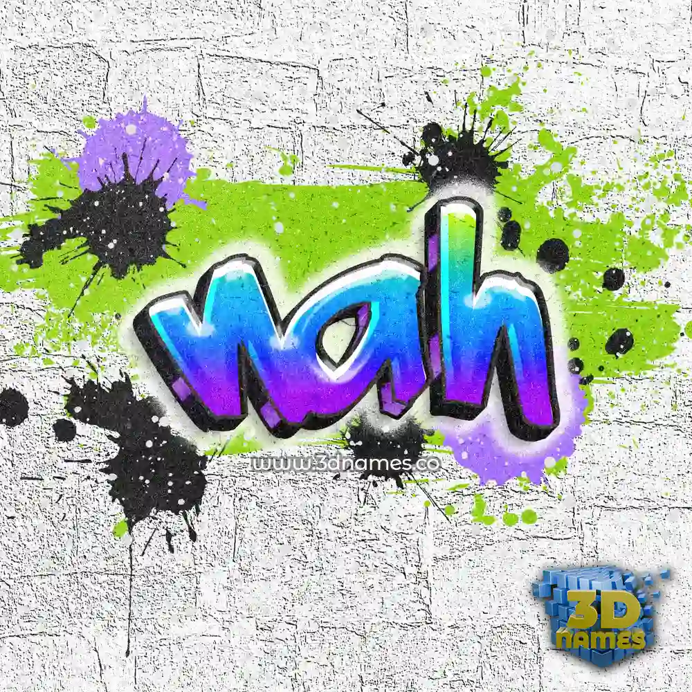 nah in Graffiti Grunge style - 3D name wallpaper