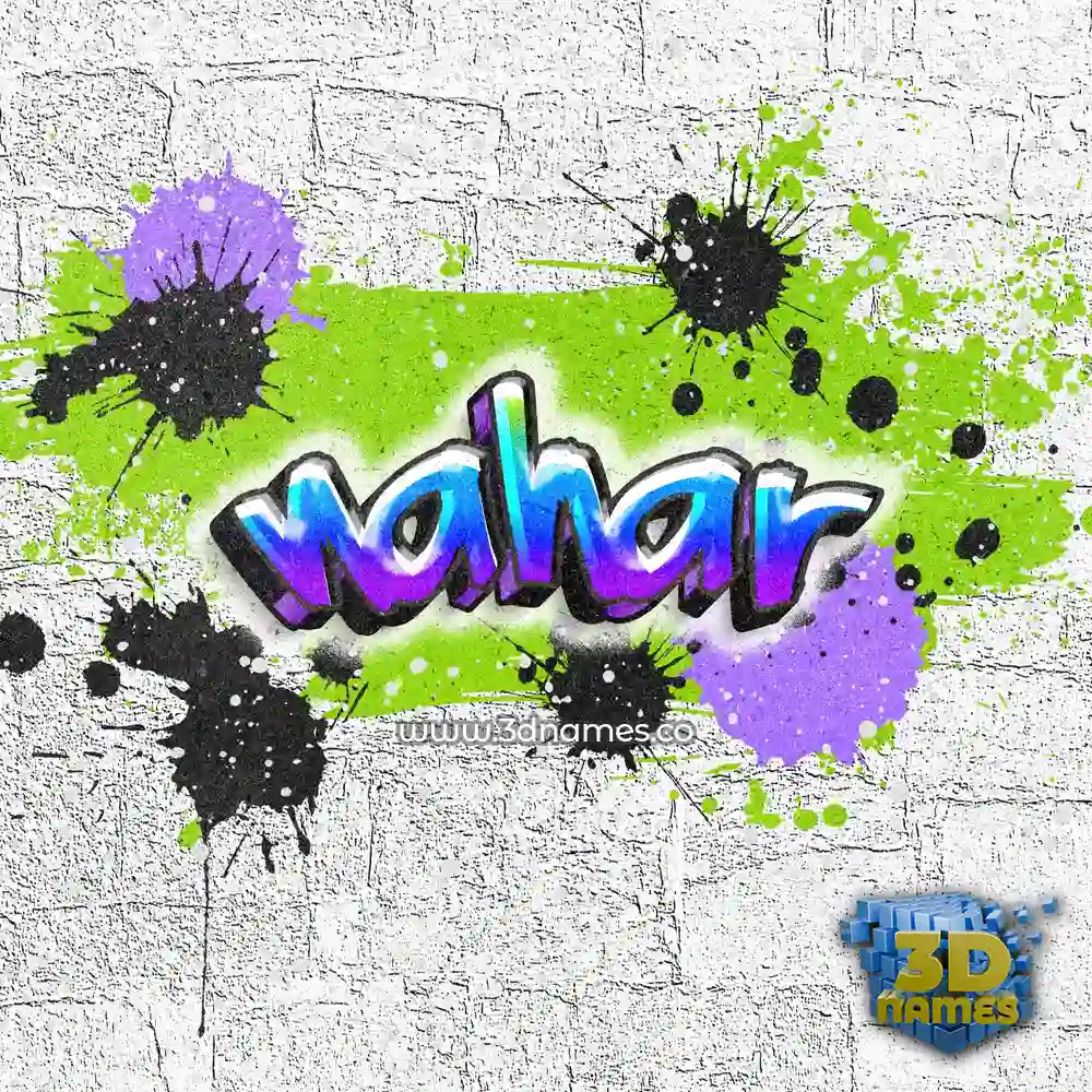 nahar in Graffiti Grunge style - 3D name wallpaper