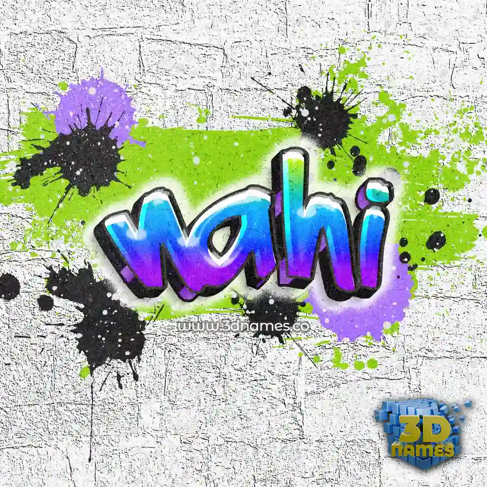 nahi in Graffiti Grunge style - 3D name wallpaper
