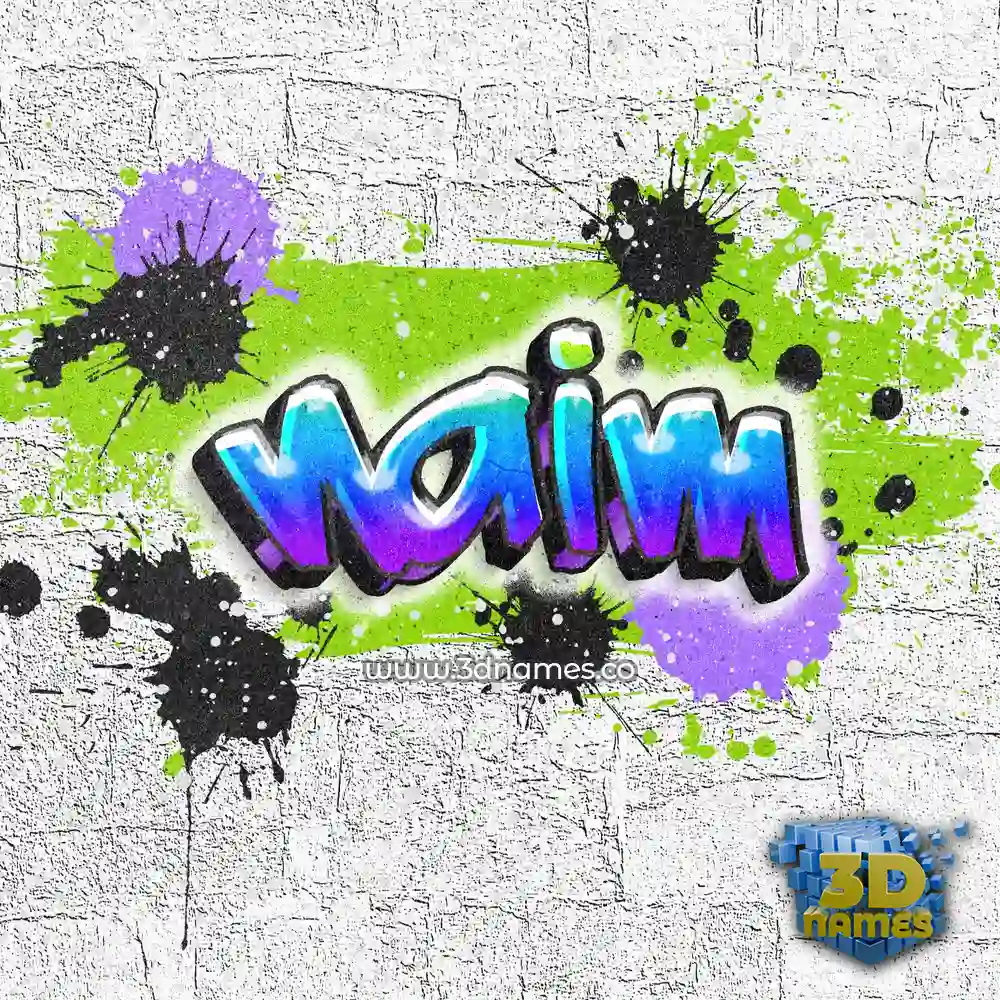 naim in Graffiti Grunge style - 3D name wallpaper
