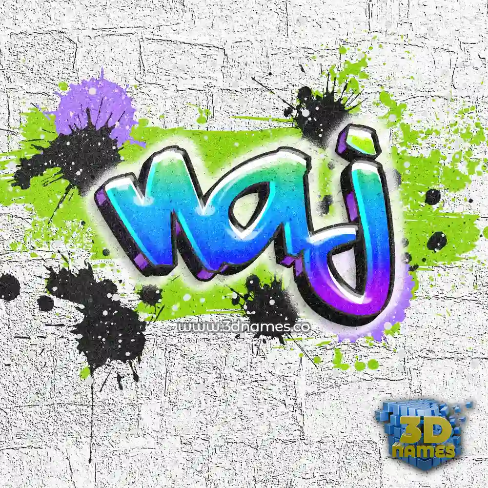 naj in Graffiti Grunge style - 3D name wallpaper