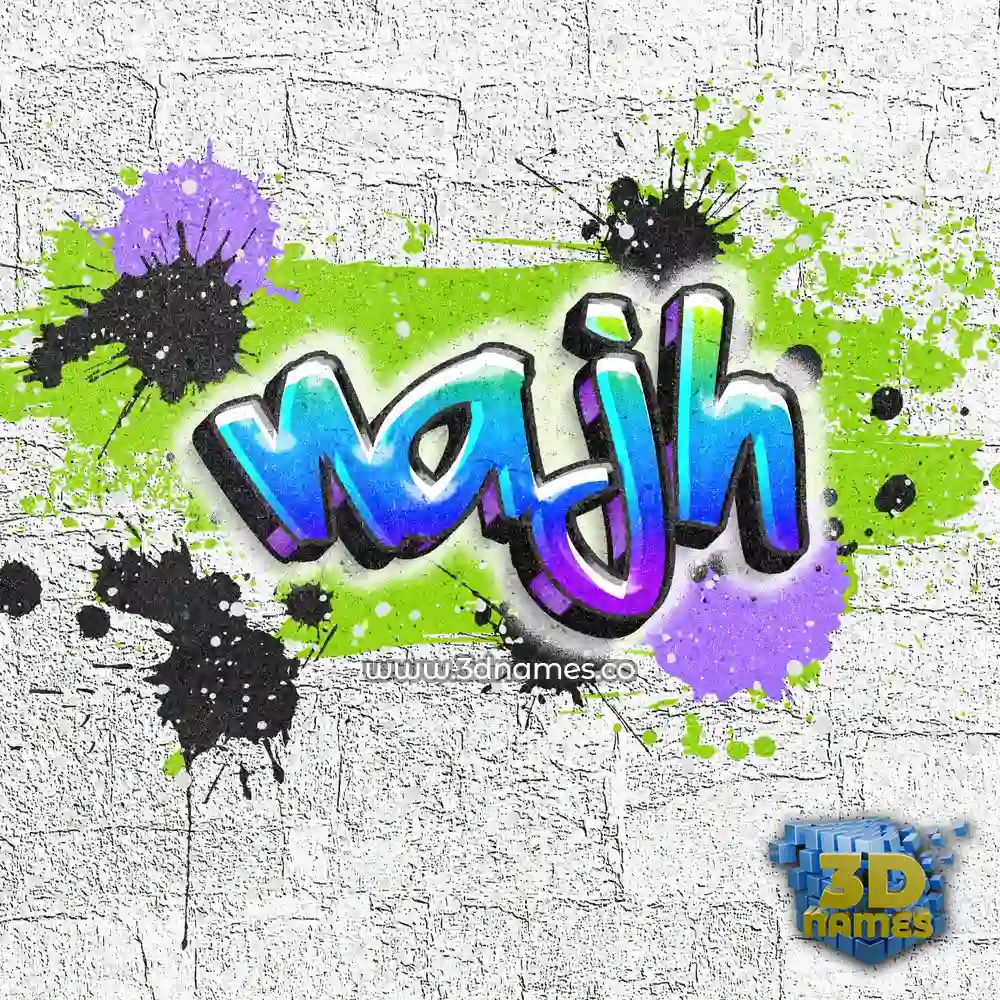 najh in Graffiti Grunge style - 3D name wallpaper