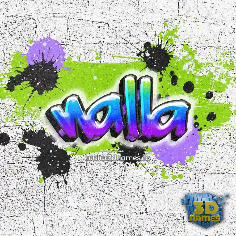 nalla in Graffiti Grunge style - 3D name wallpaper