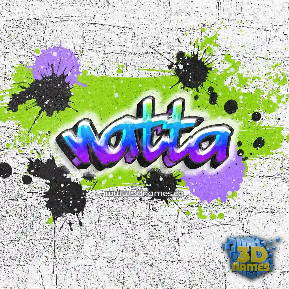 natta in Graffiti Grunge style - 3D name wallpaper
