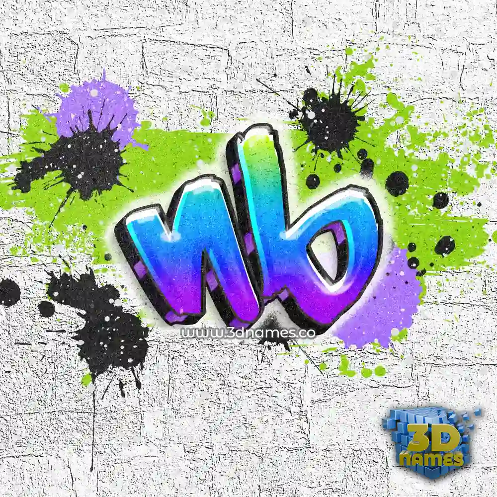 nb in Graffiti Grunge style - 3D name wallpaper