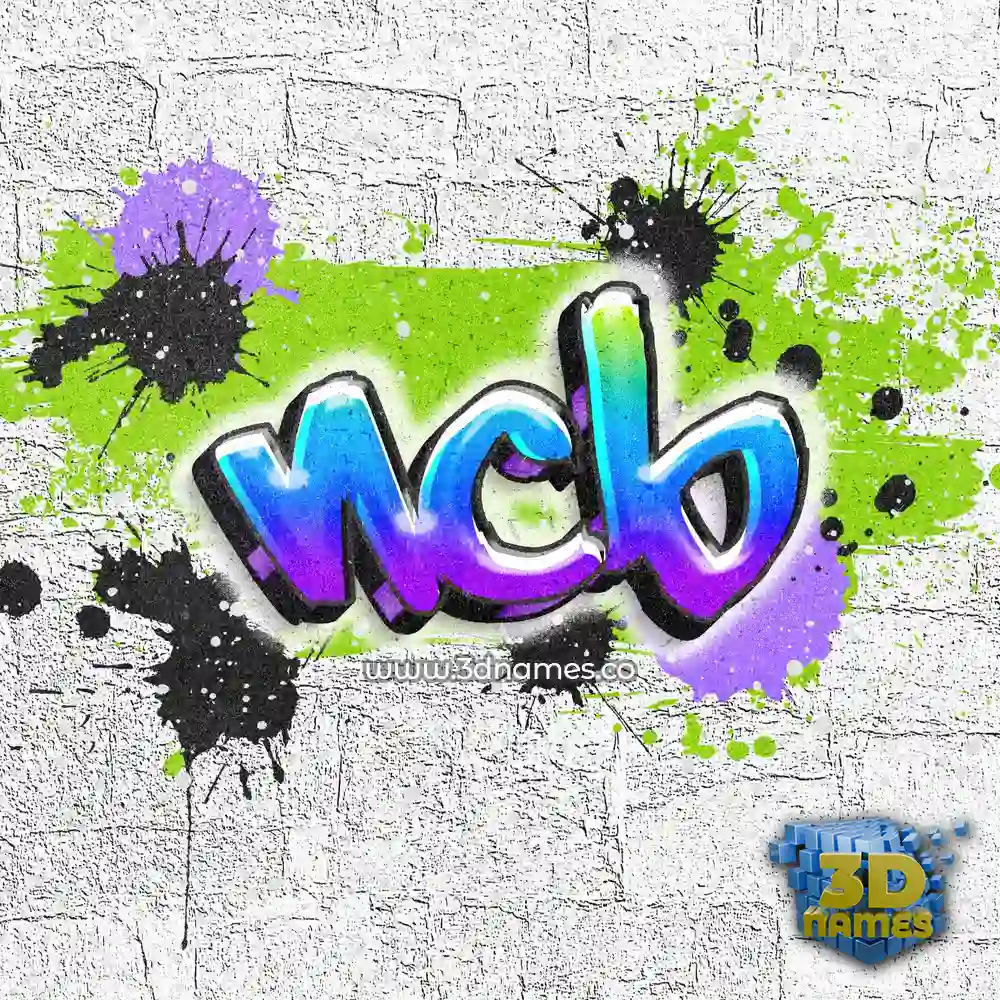 ncb in Graffiti Grunge style - 3D name wallpaper