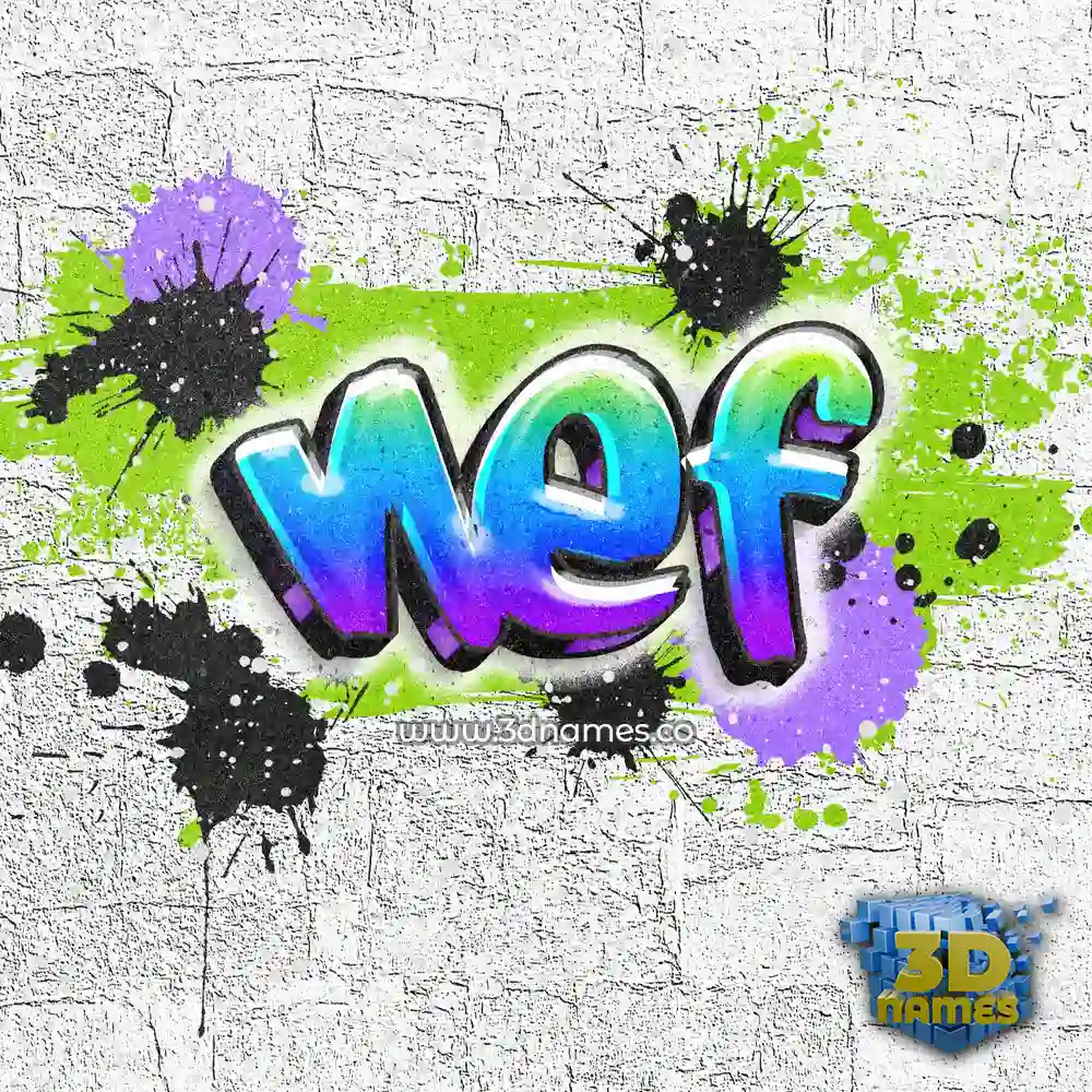 nef in Graffiti Grunge style - 3D name wallpaper