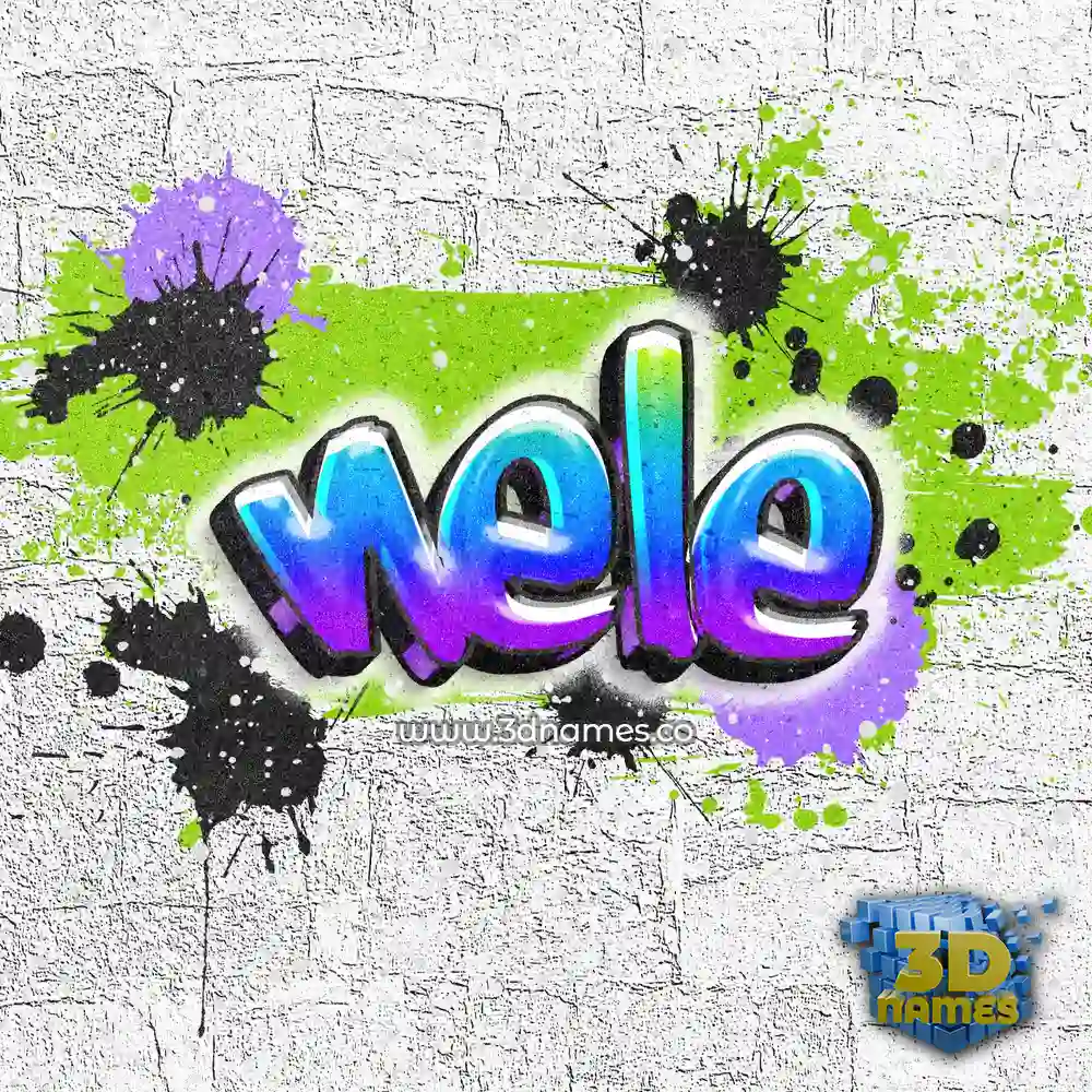 nele in Graffiti Grunge style - 3D name wallpaper