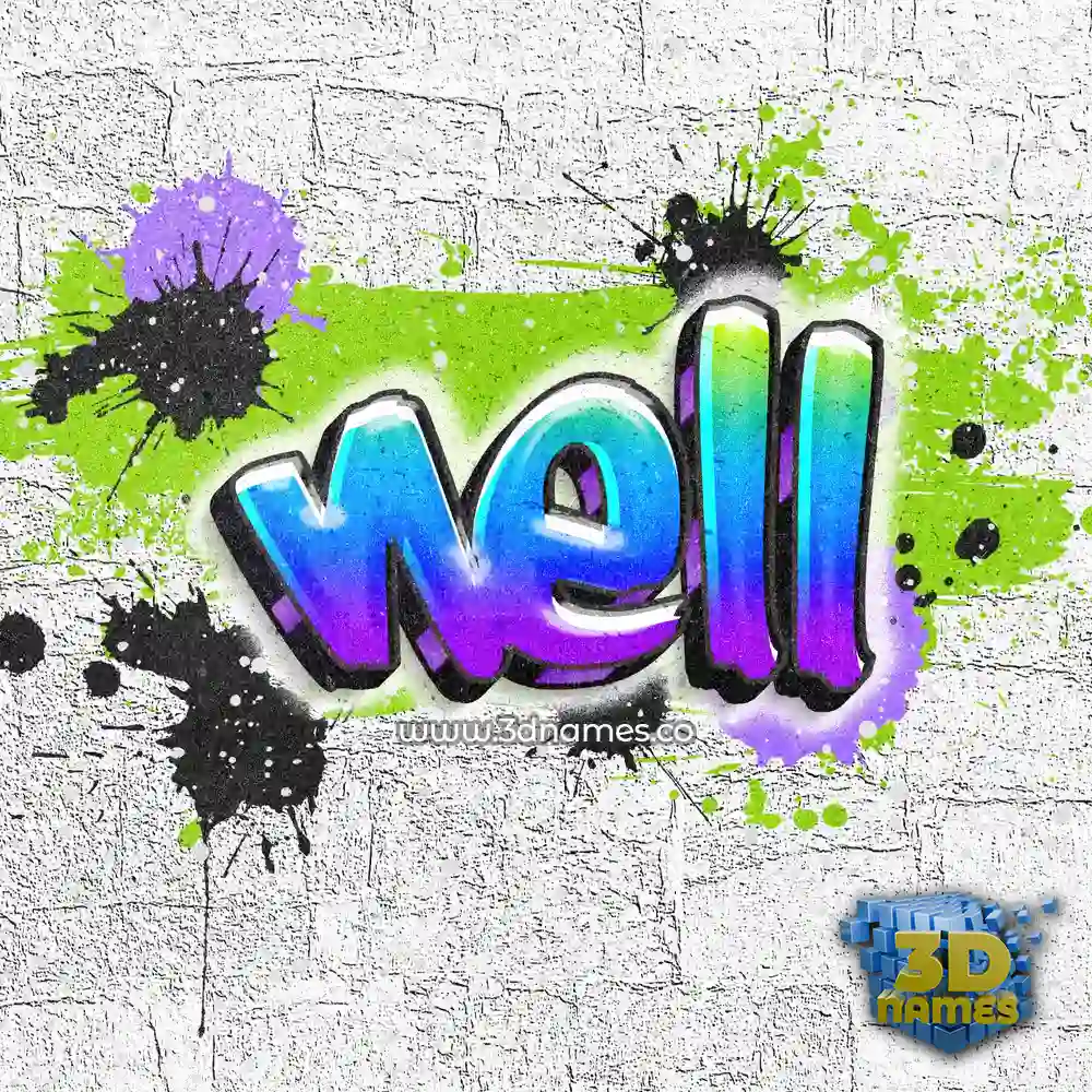 nell in Graffiti Grunge style - 3D name wallpaper