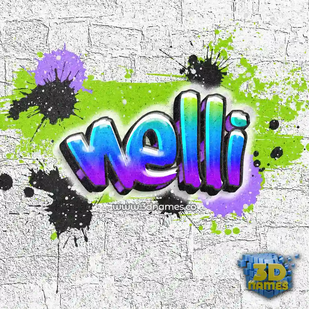 nelli in Graffiti Grunge style - 3D name wallpaper