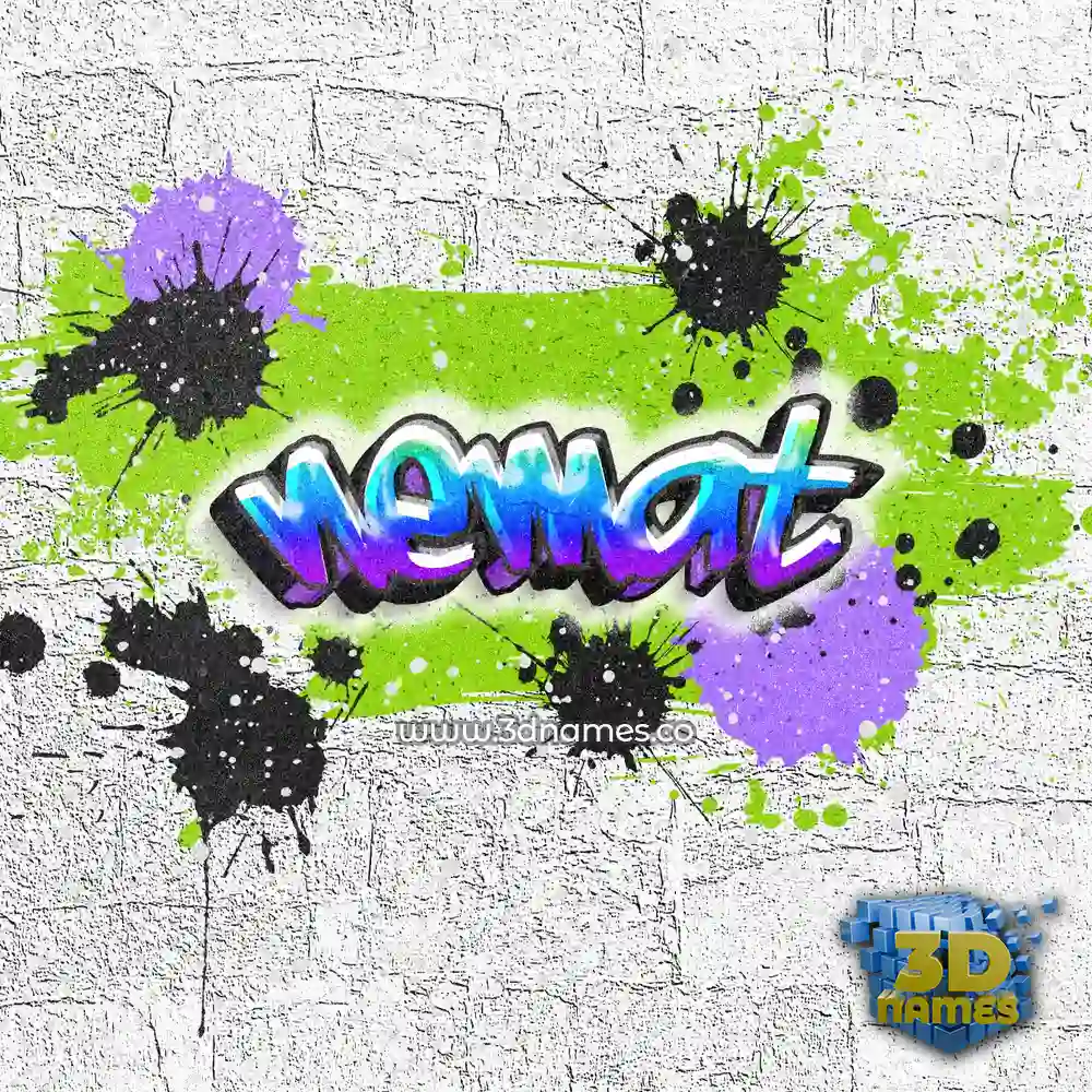nemat in Graffiti Grunge style - 3D name wallpaper