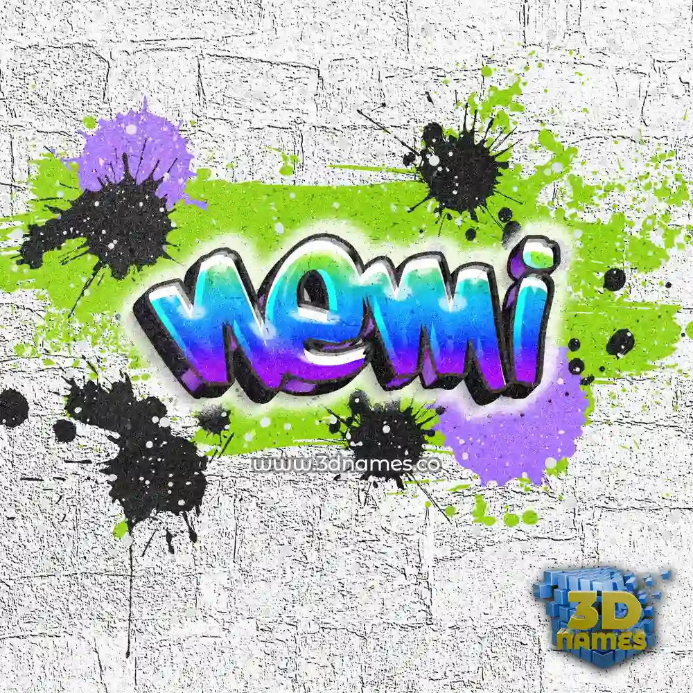 nemi in Graffiti Grunge style - 3D name wallpaper