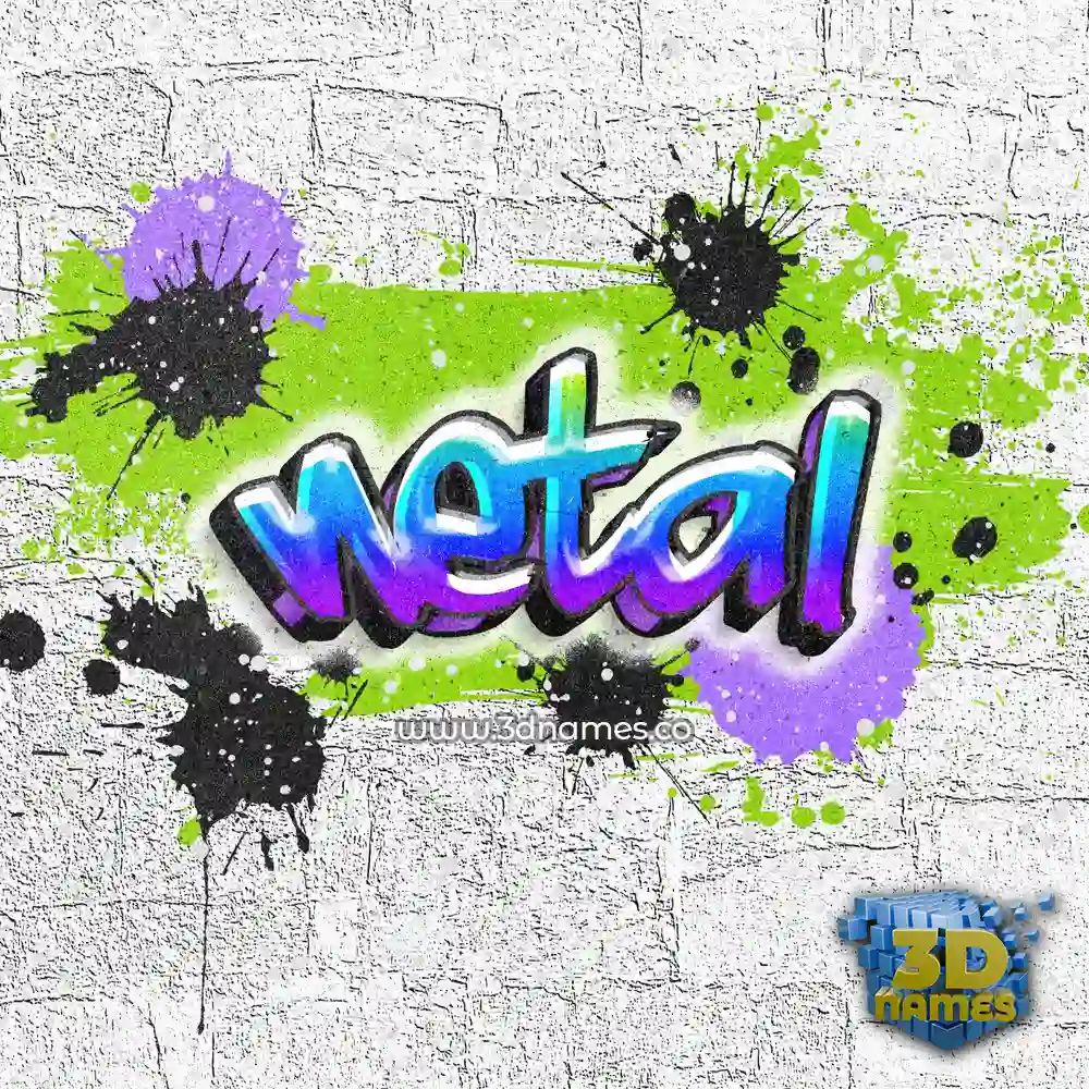 netal in Graffiti Grunge style - 3D name wallpaper