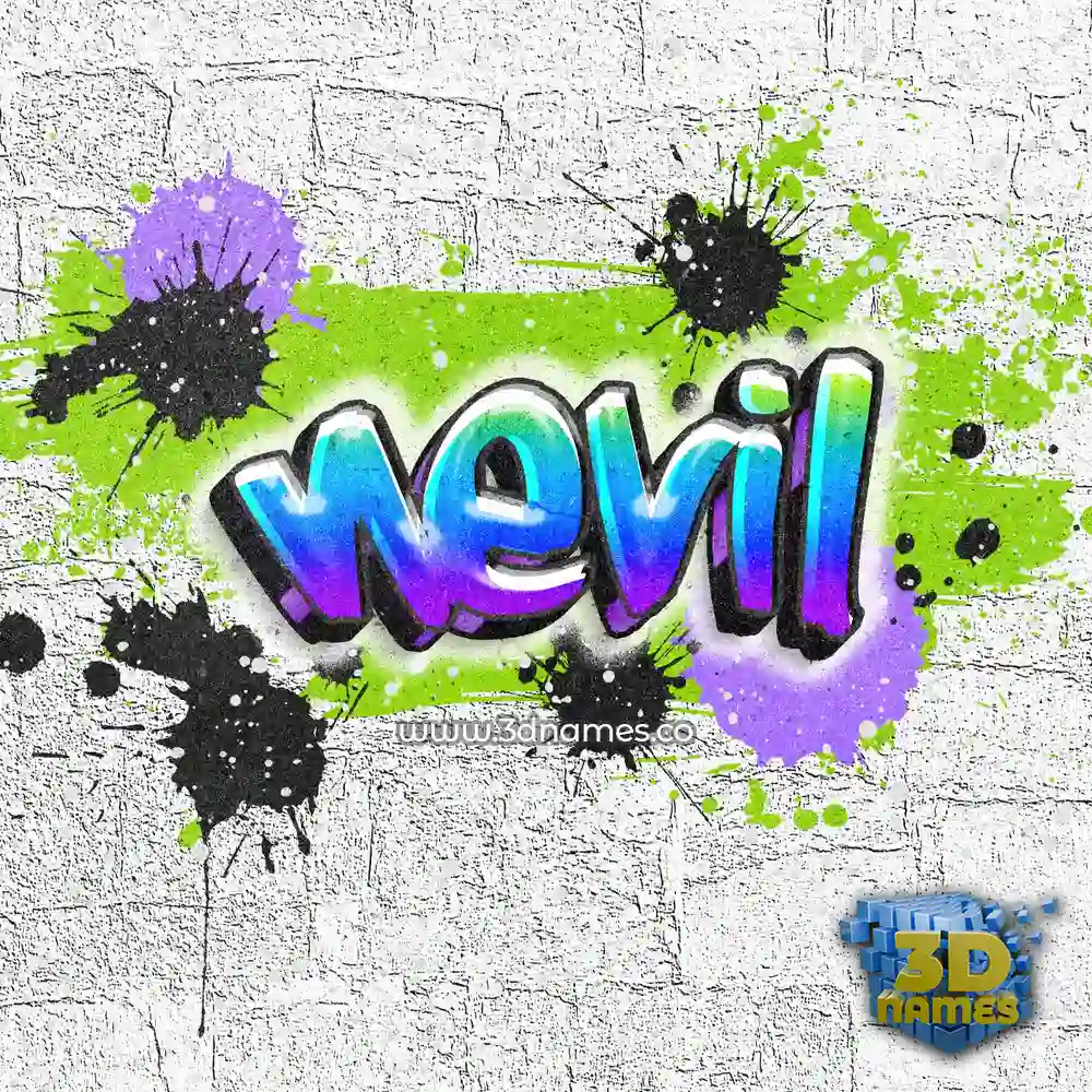 nevil in Graffiti Grunge style - 3D name wallpaper