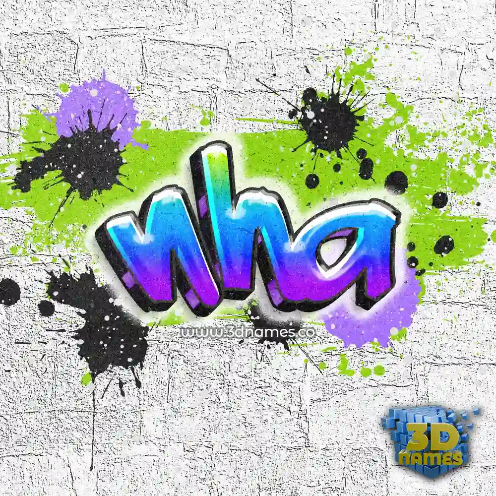 nha in Graffiti Grunge style - 3D name wallpaper