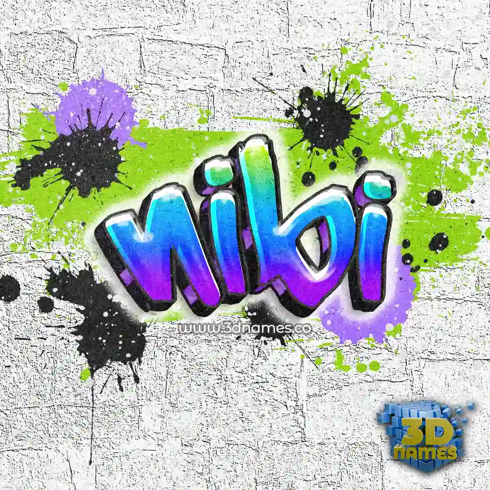 nibi in Graffiti Grunge style - 3D name wallpaper