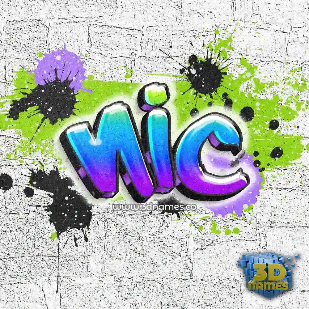 nic in Graffiti Grunge style - 3D name wallpaper