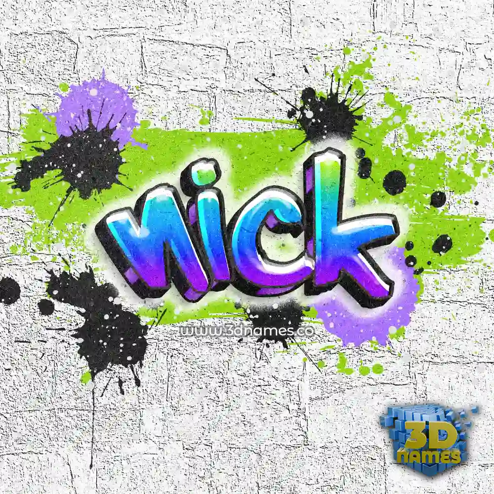 nick in Graffiti Grunge style - 3D name wallpaper