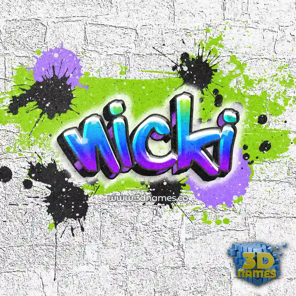 nicki in Graffiti Grunge style - 3D name wallpaper
