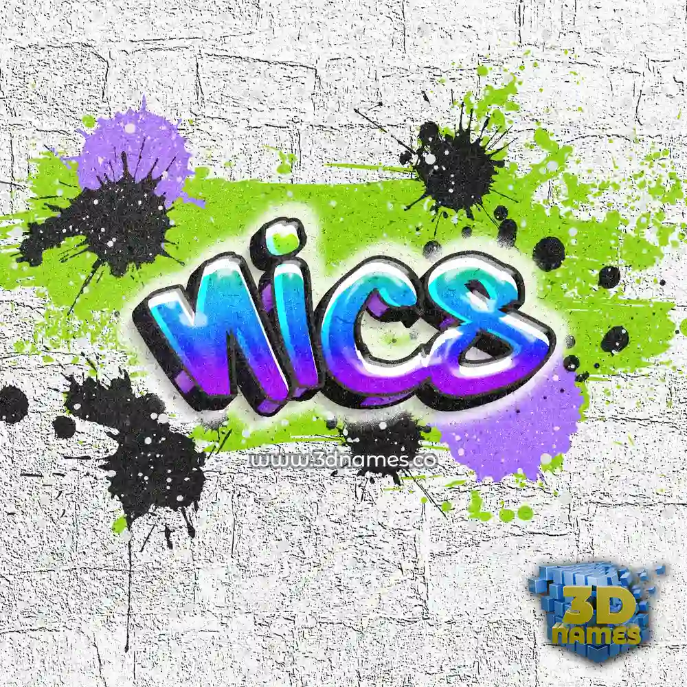 nics in Graffiti Grunge style - 3D name wallpaper