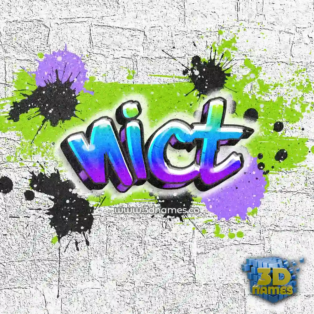 nict in Graffiti Grunge style - 3D name wallpaper