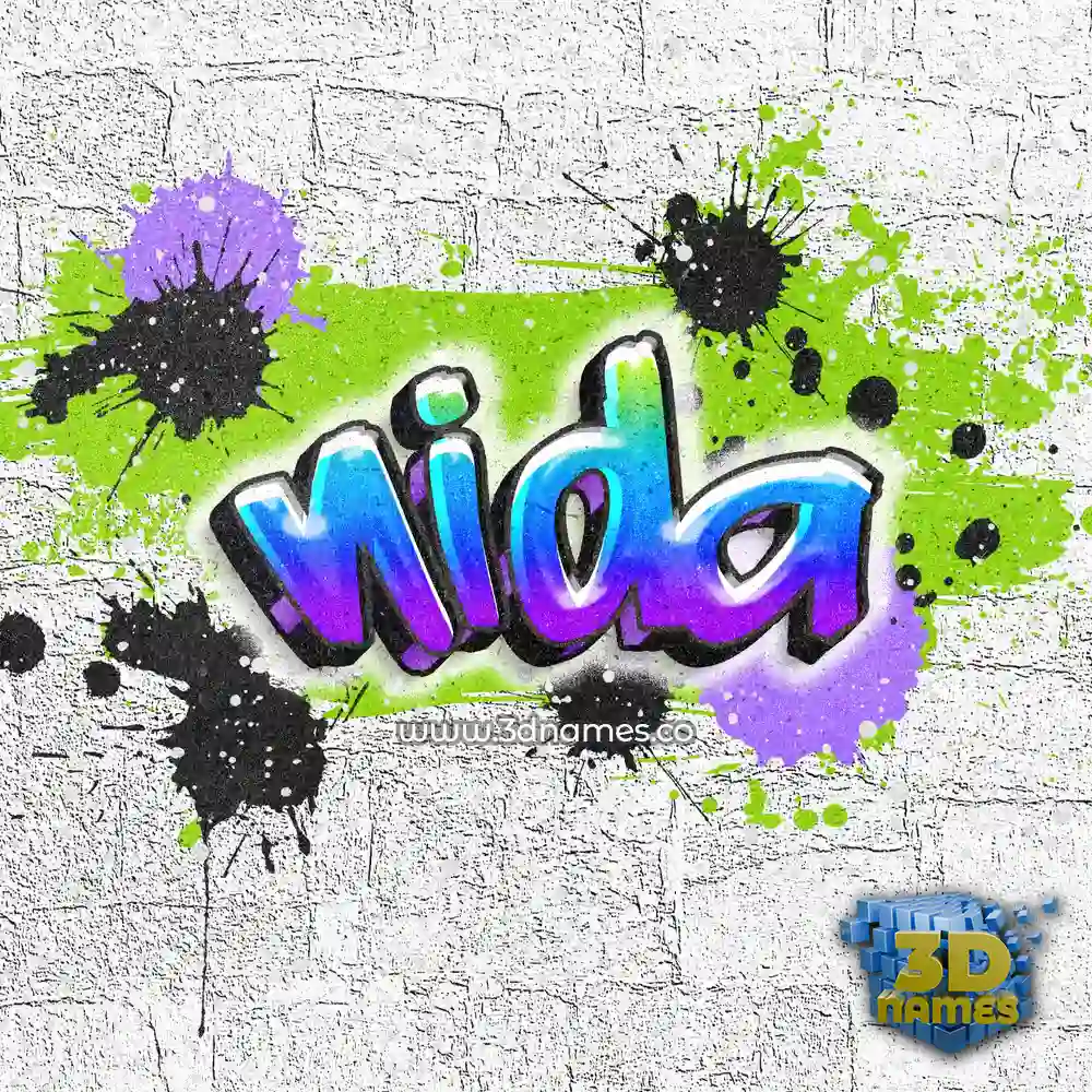 nida in Graffiti Grunge style - 3D name wallpaper