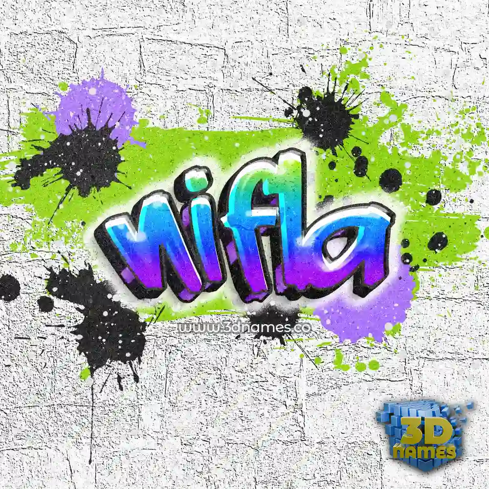 nifla in Graffiti Grunge style - 3D name wallpaper