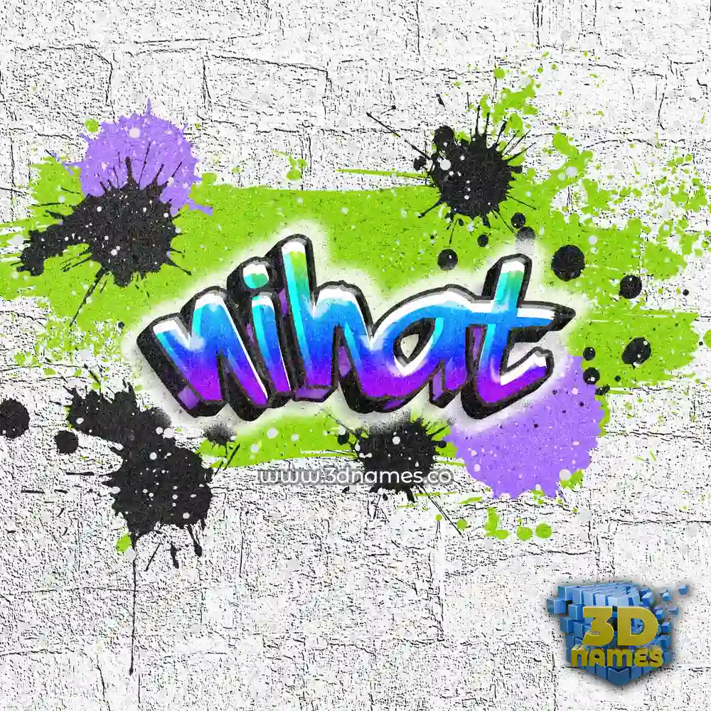 nihat in Graffiti Grunge style - 3D name wallpaper