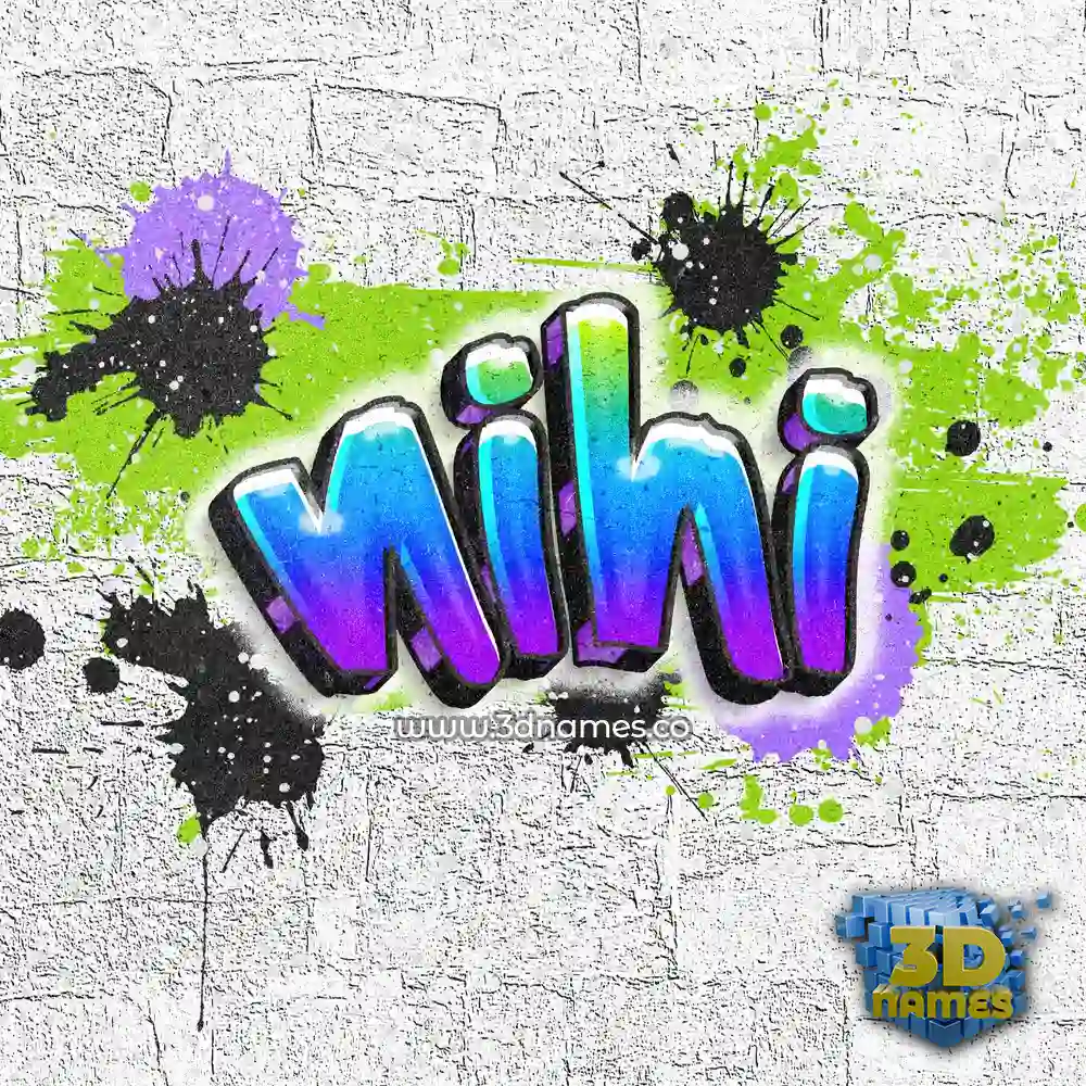 nihi in Graffiti Grunge style - 3D name wallpaper