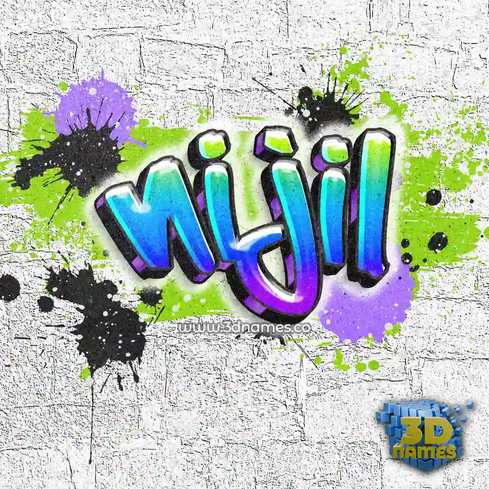 nijil in Graffiti Grunge style - 3D name wallpaper