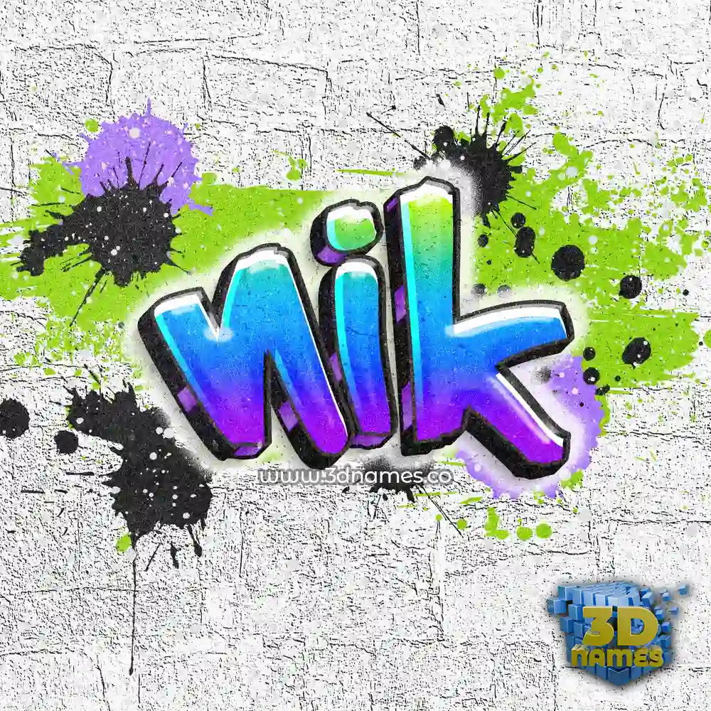 nik in Graffiti Grunge style - 3D name wallpaper
