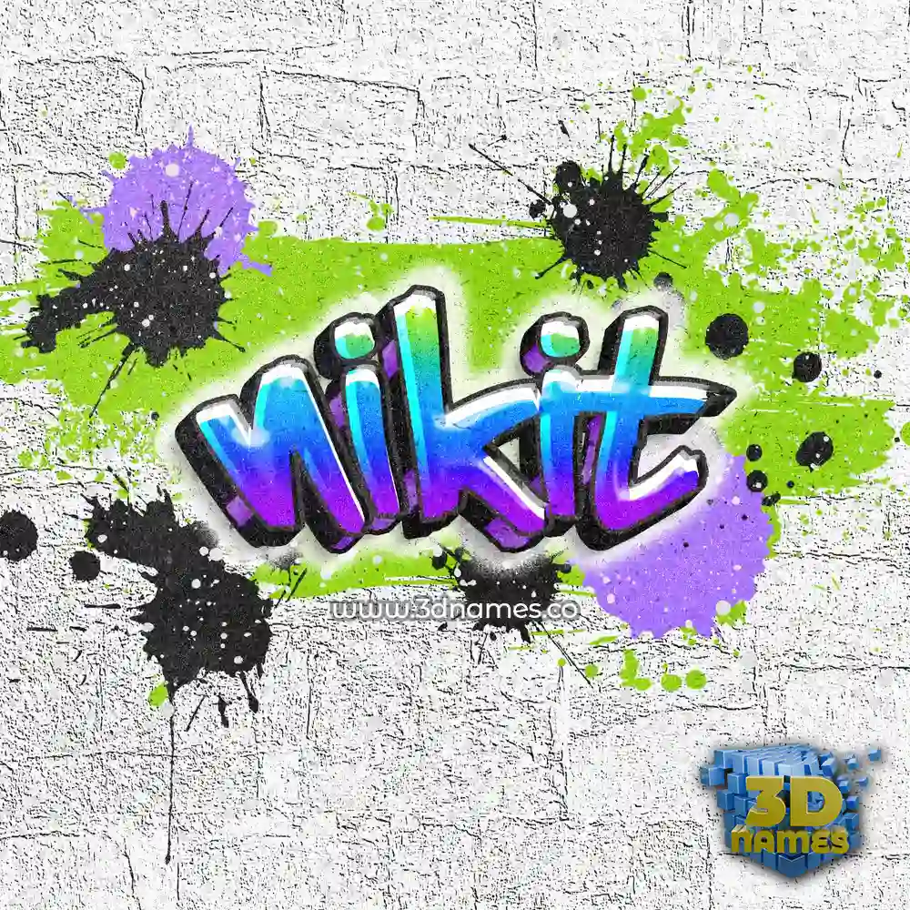 nikit in Graffiti Grunge style - 3D name wallpaper