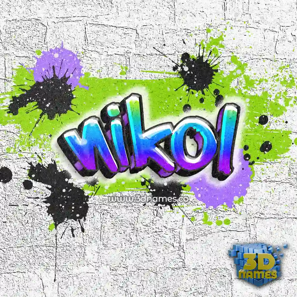 nikol in Graffiti Grunge style - 3D name wallpaper