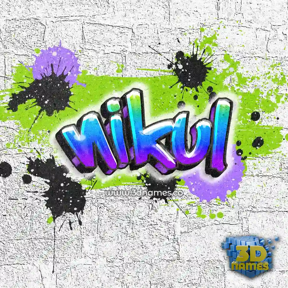 nikul in Graffiti Grunge style - 3D name wallpaper