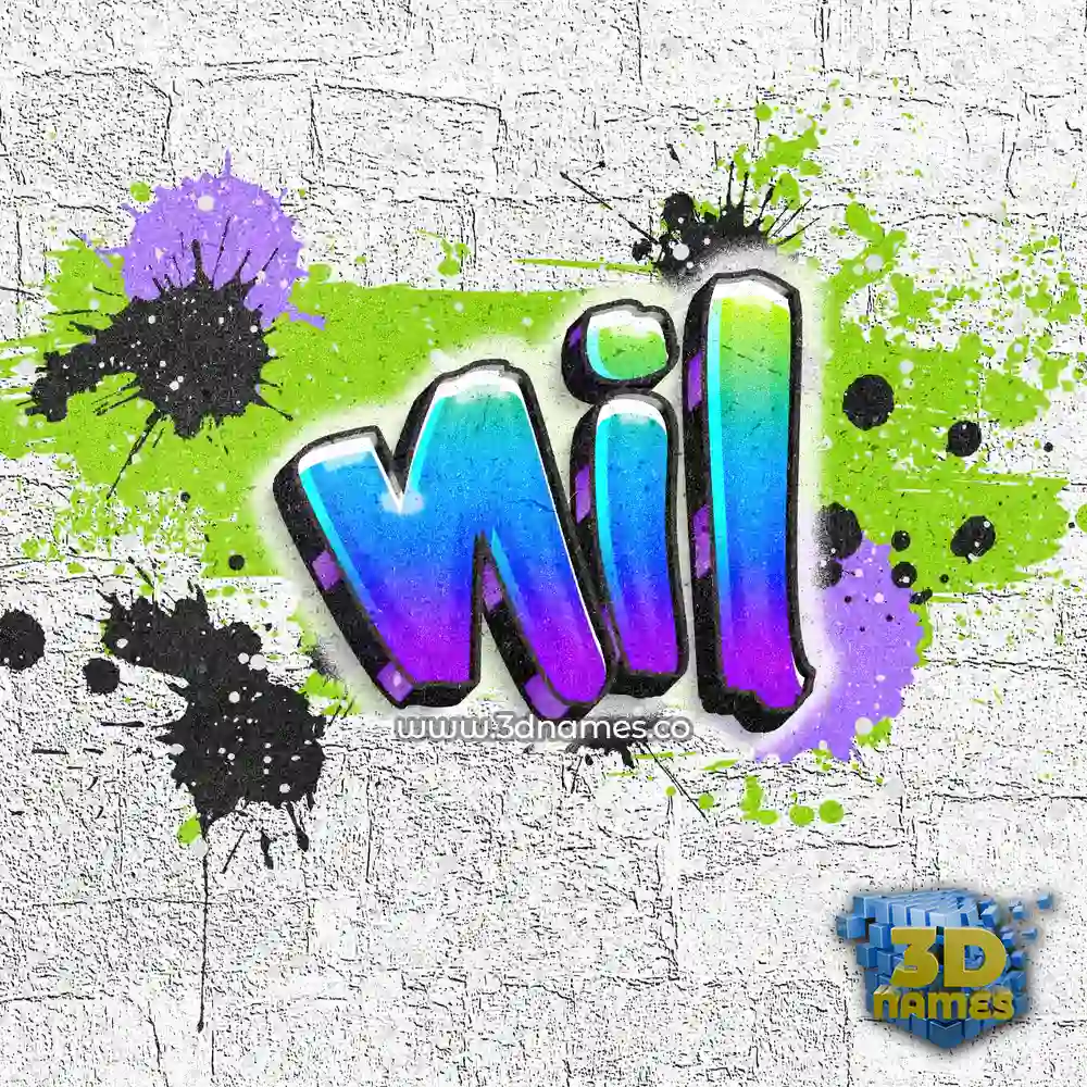 nil in Graffiti Grunge style - 3D name wallpaper
