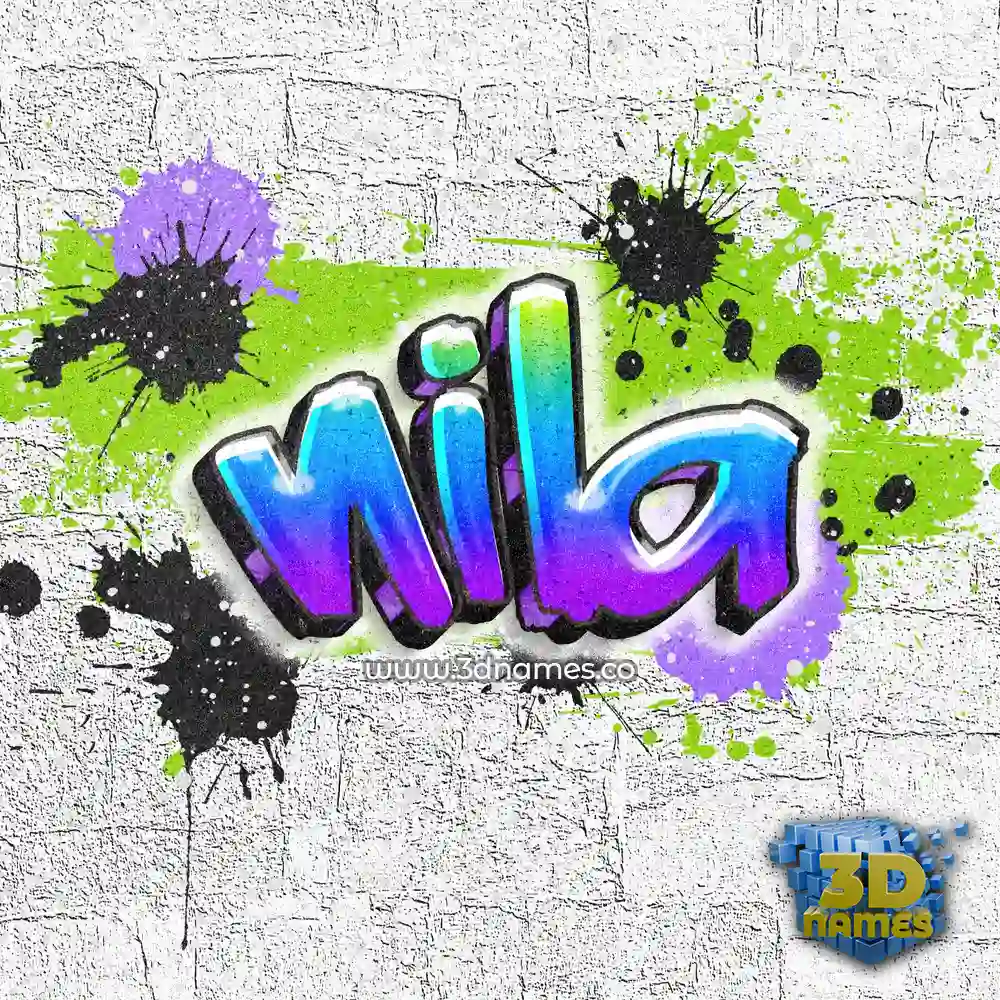 nila in Graffiti Grunge style - 3D name wallpaper