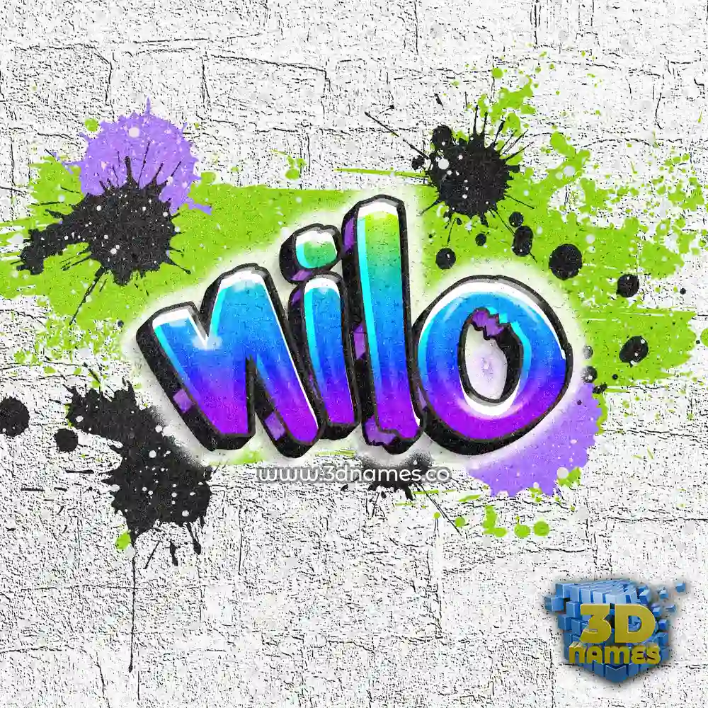 nilo in Graffiti Grunge style - 3D name wallpaper
