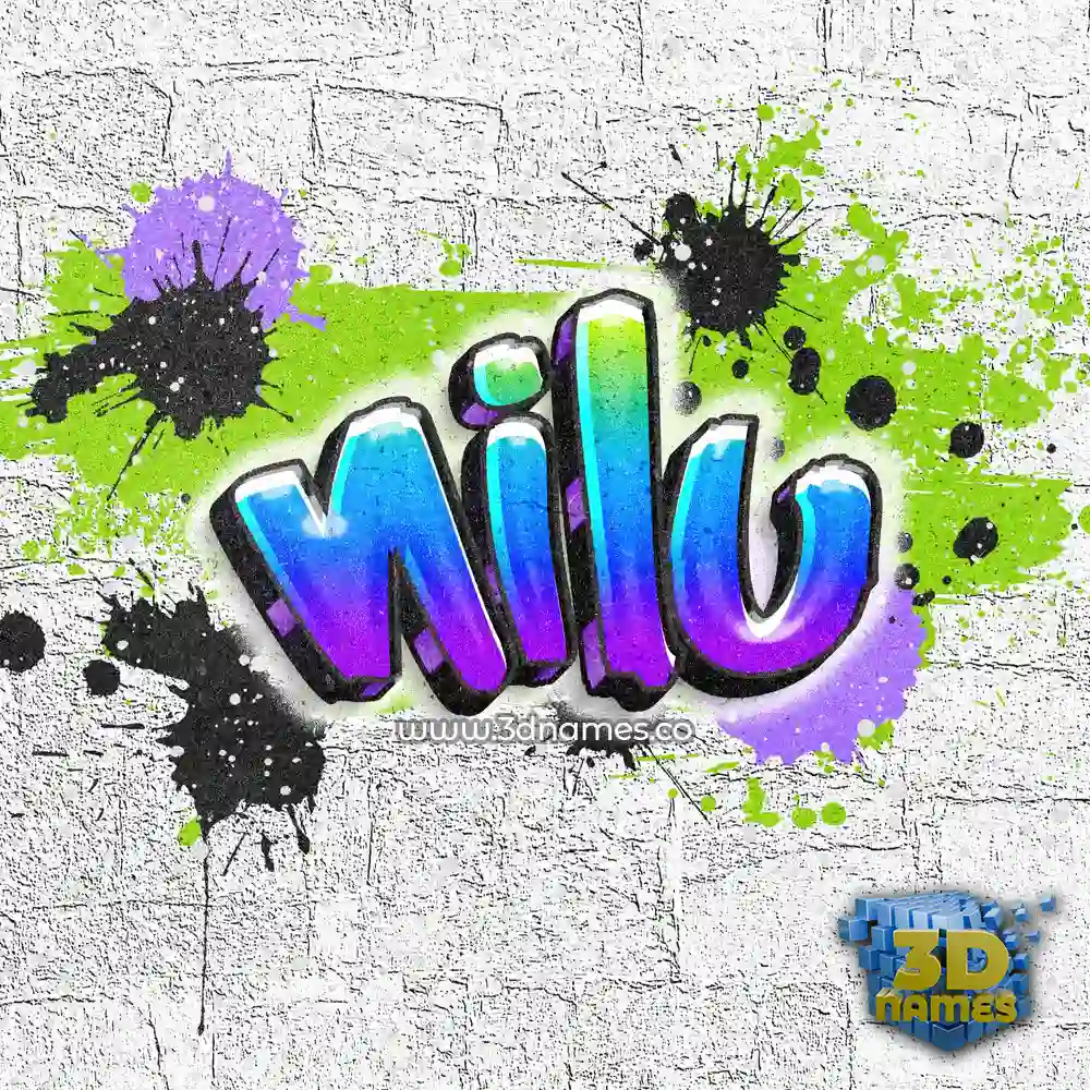 nilu in Graffiti Grunge style - 3D name wallpaper