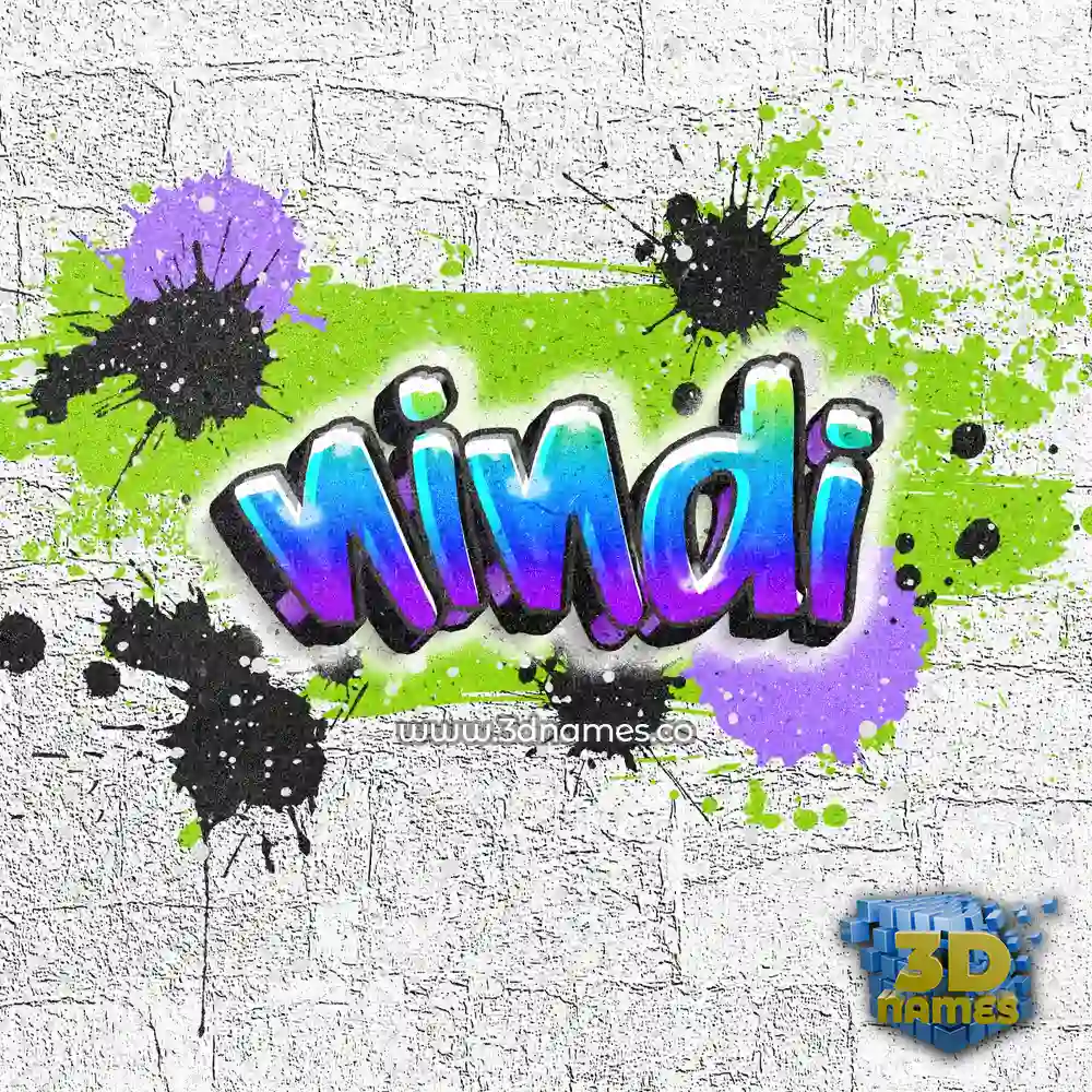 nindi in Graffiti Grunge style - 3D name wallpaper