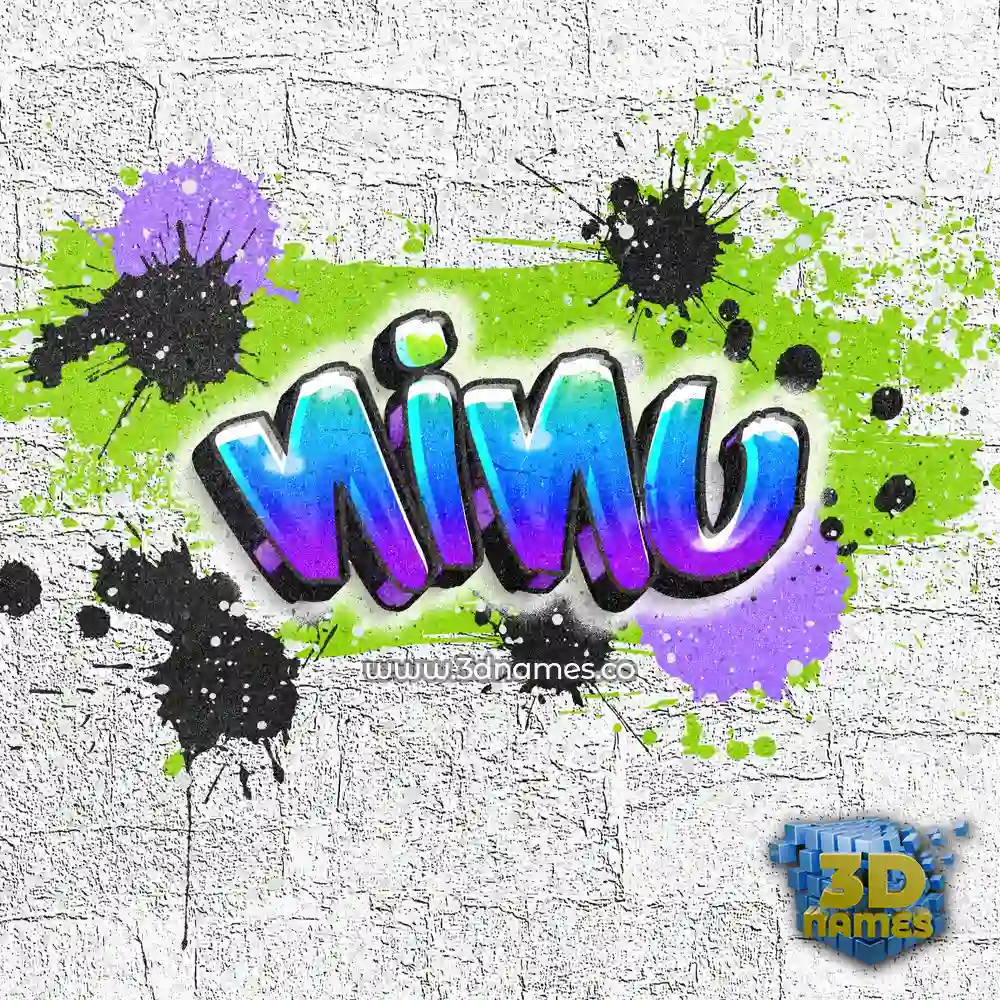 ninu in Graffiti Grunge style - 3D name wallpaper