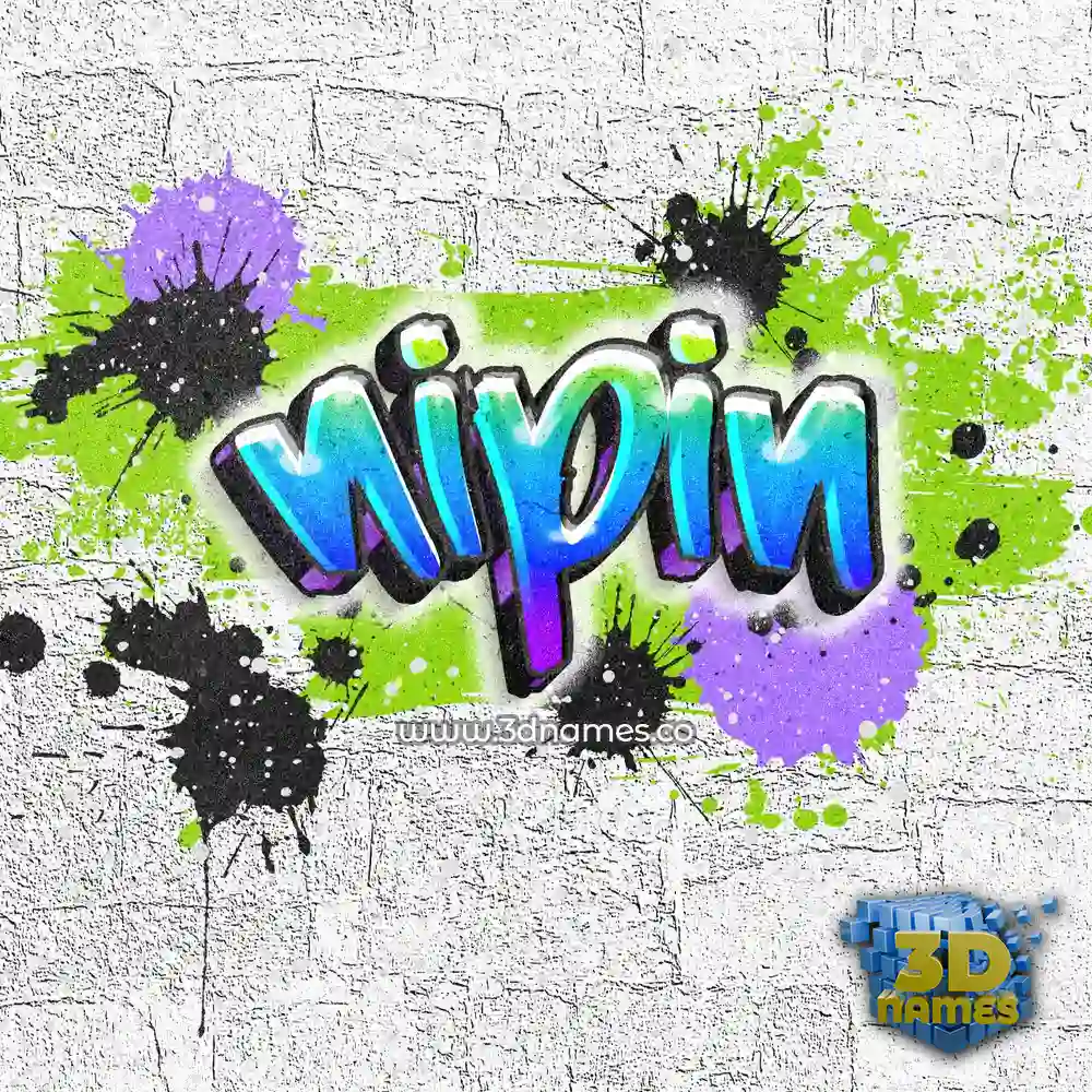 nipin in Graffiti Grunge style - 3D name wallpaper