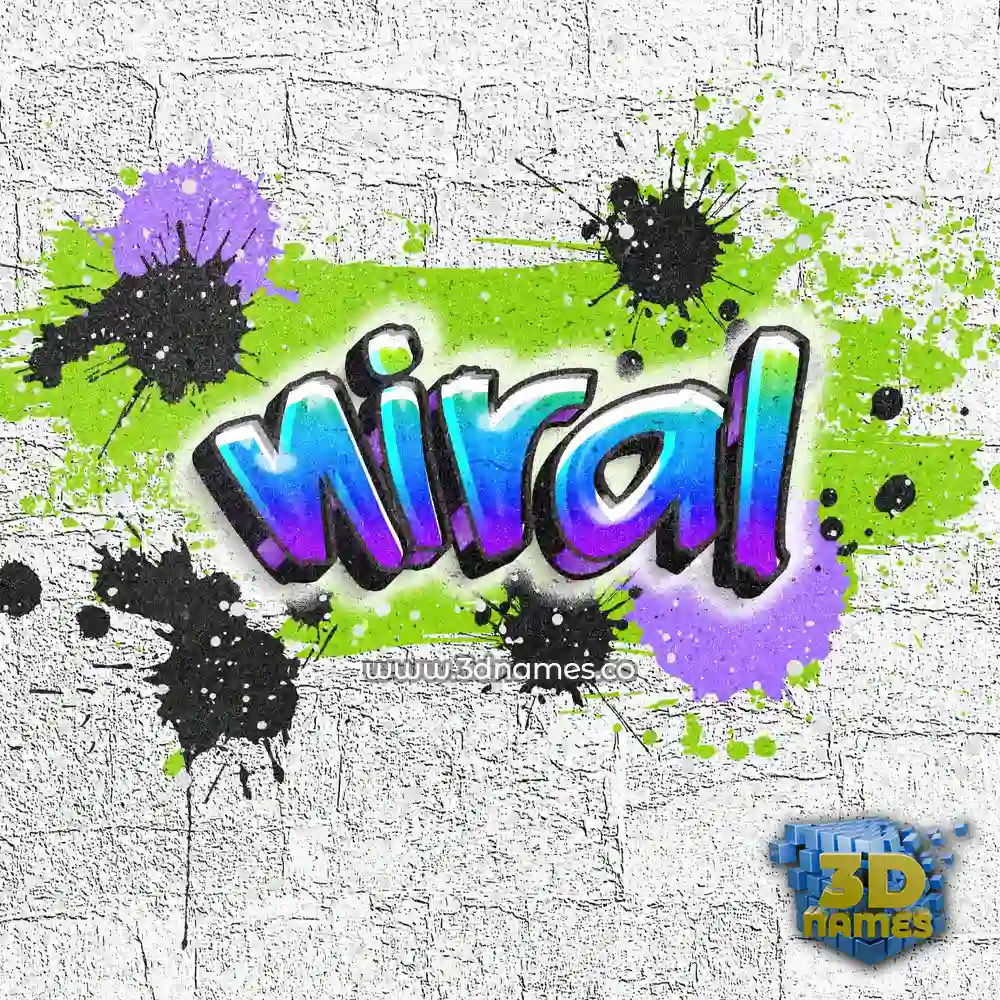 niral in Graffiti Grunge style - 3D name wallpaper