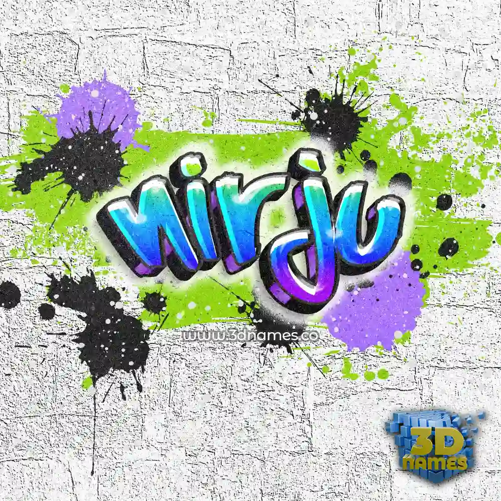 nirju in Graffiti Grunge style - 3D name wallpaper
