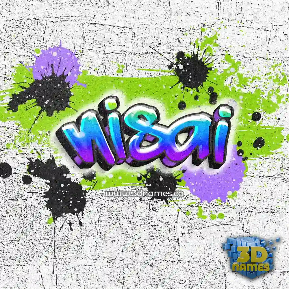 nisai in Graffiti Grunge style - 3D name wallpaper