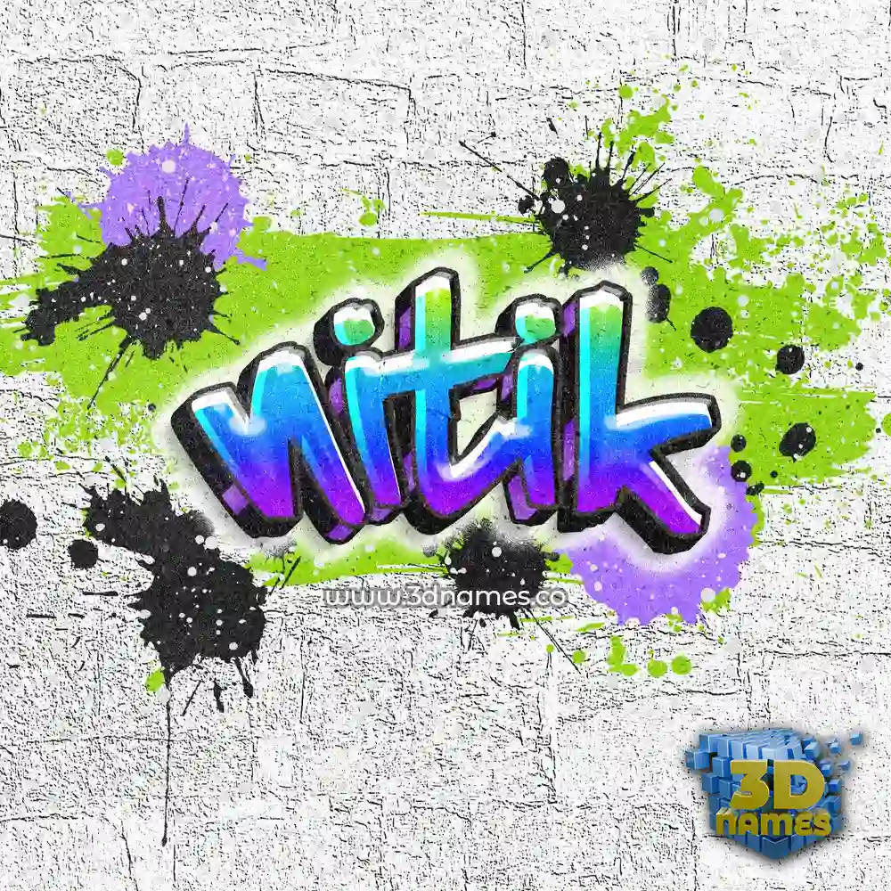 nitik in Graffiti Grunge style - 3D name wallpaper