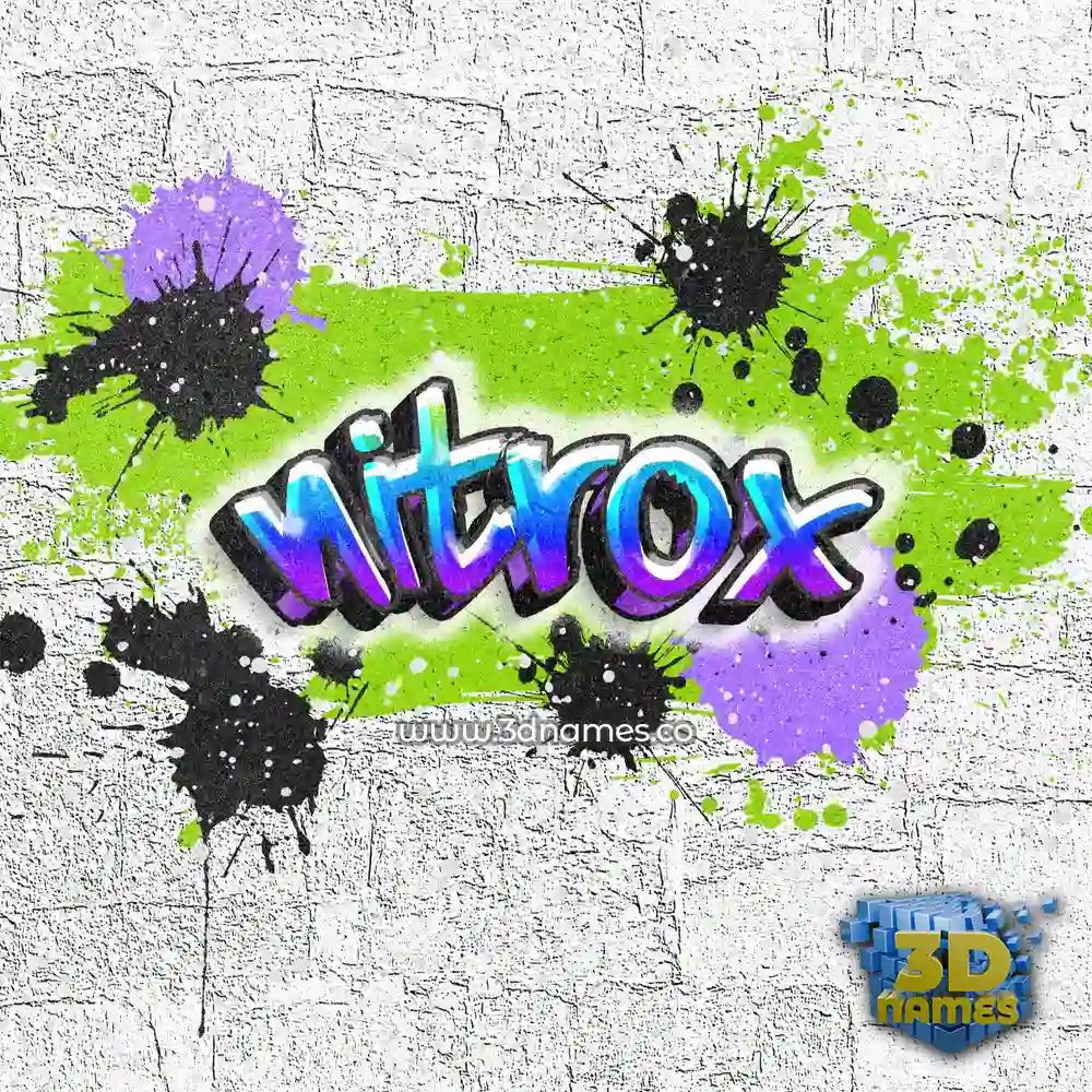 nitrox in Graffiti Grunge style - 3D name wallpaper