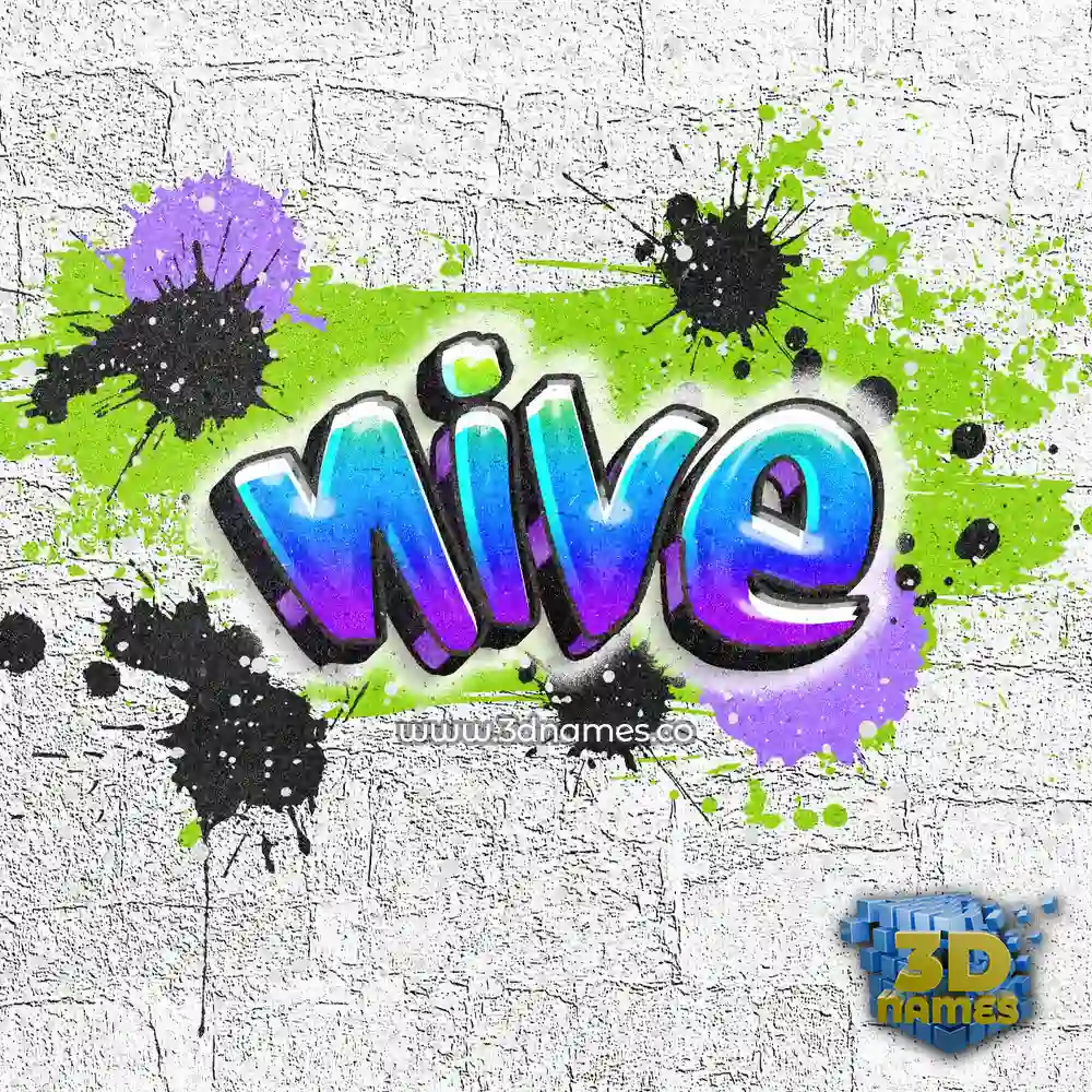 nive in Graffiti Grunge style - 3D name wallpaper