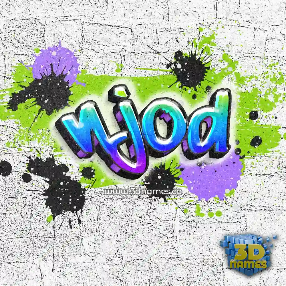 njod in Graffiti Grunge style - 3D name wallpaper